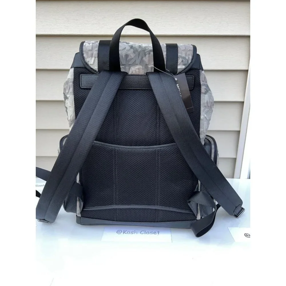 Michael Kors Backpack Cooper Logo Denim Backpack Utility Rucksack Black - Picture 6 of 12